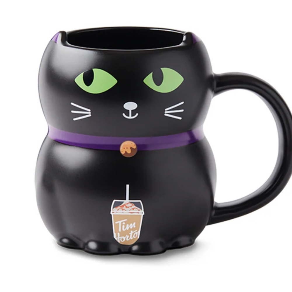 Tim Hortons Halloween colour changing mug Black Cat